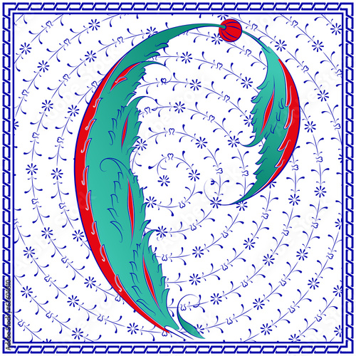 Geleneksel Çini Sanatı Haliç Deseni Hançer Yaprak