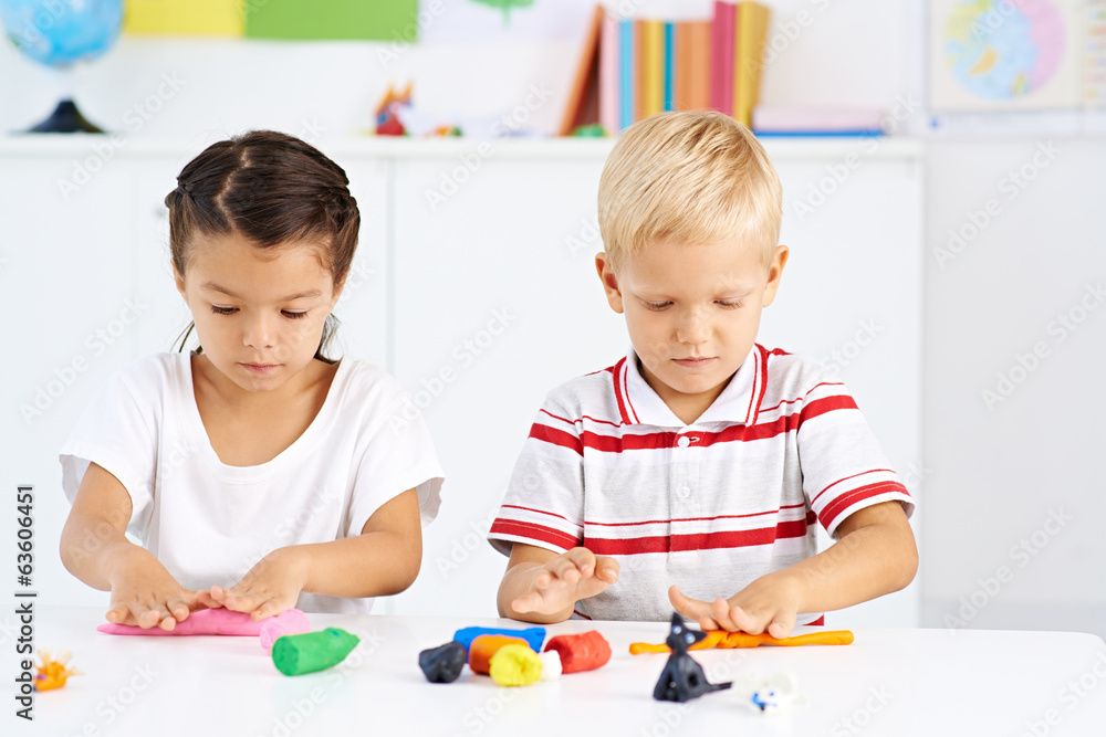 Fototapeta premium Working with plasticine