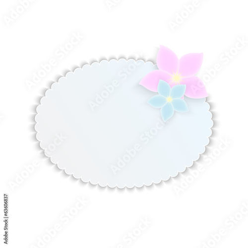 Frame for your text decorated with pink and blue flowers