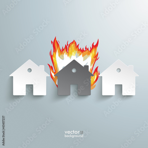 Three Paper Houses Fire