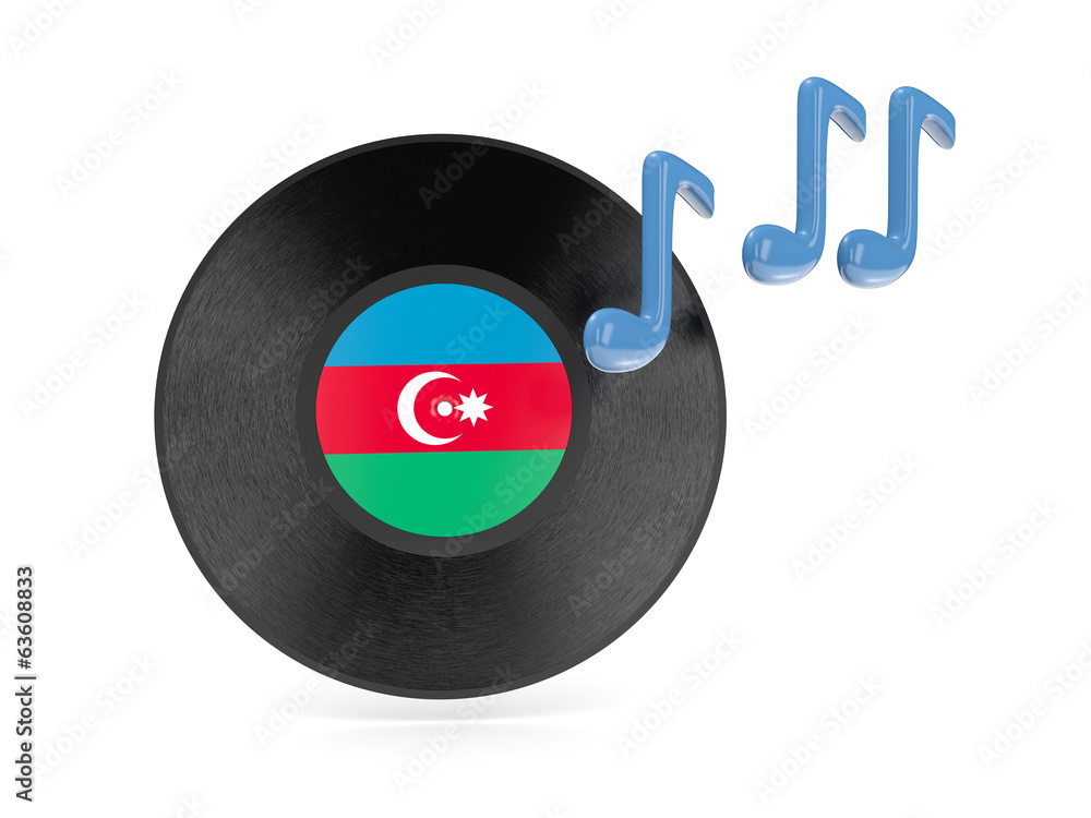Vinyl disk with flag of azerbaijan Vinyl disk with flag of azerbaijan
