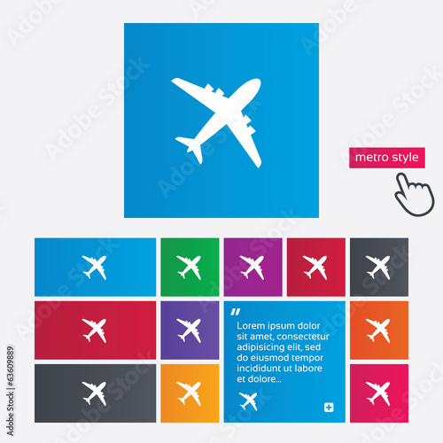 Airplane sign. Plane symbol. Travel icon.