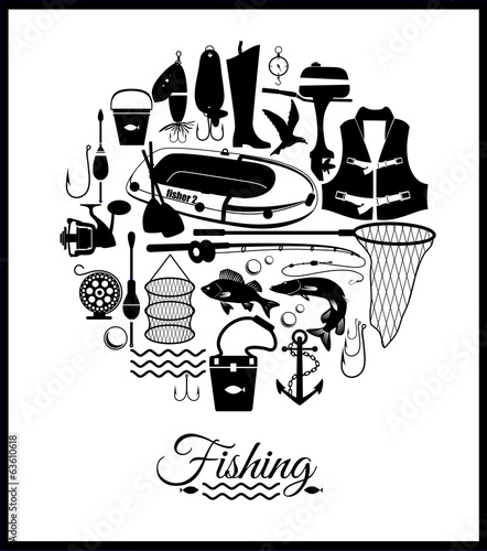 Fisning icon set.