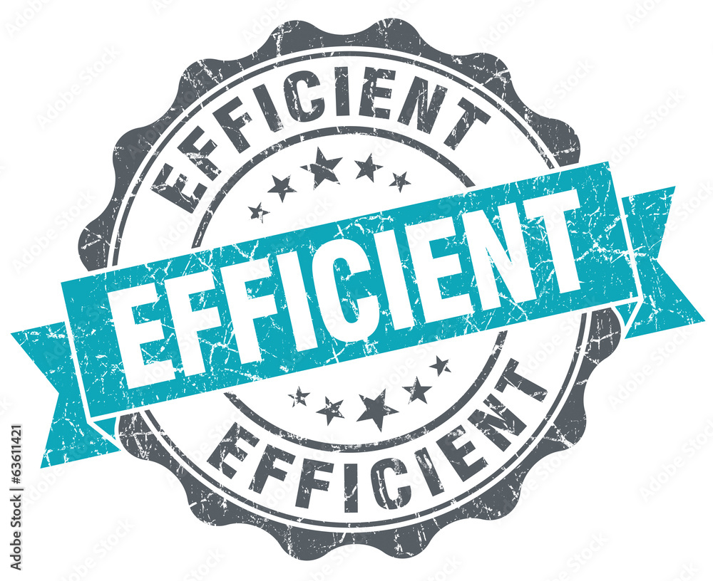 Obraz premium Efficient blue grunge retro style isolated seal