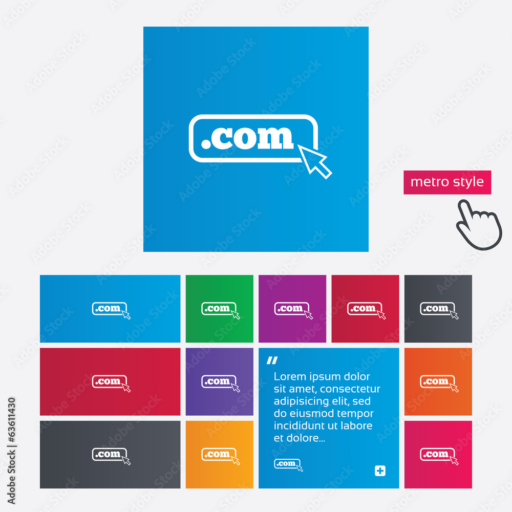 Obraz premium Domain COM sign icon. Top-level internet domain