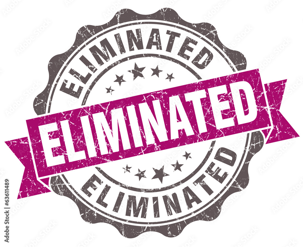 Fototapeta premium Eliminated violet grunge retro style isolated seal