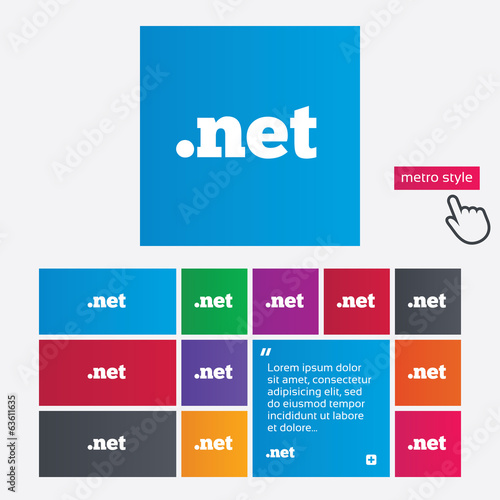 Domain NET sign icon. Top-level internet domain