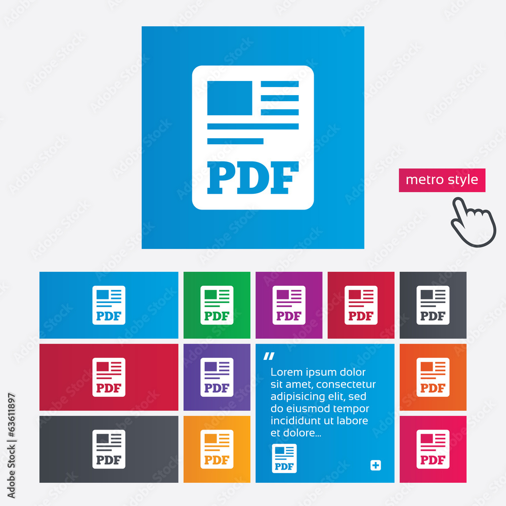 PDF file document icon. Download pdf button. PDF file document icon. Download pdf button.