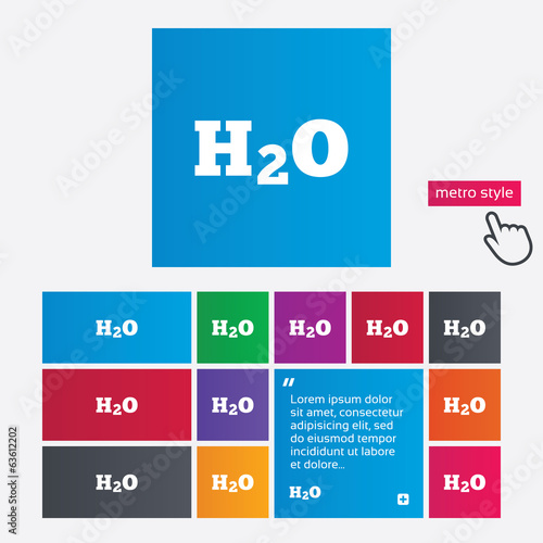 H2O Water formula sign icon. Chemistry symbol.