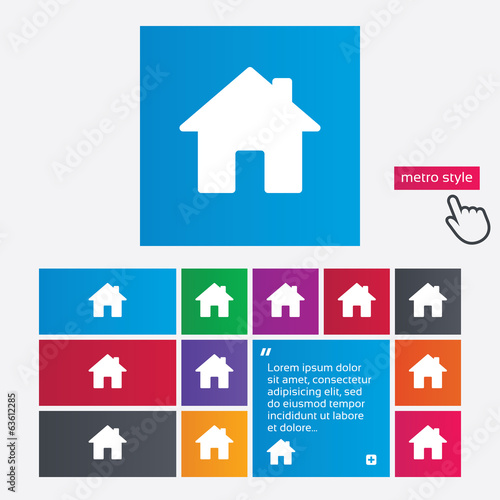 Home sign icon. Main page button. Navigation