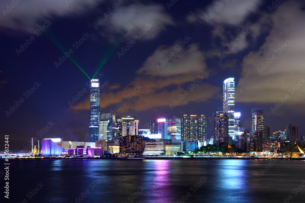 Obraz premium Hong Kong skyline at night
