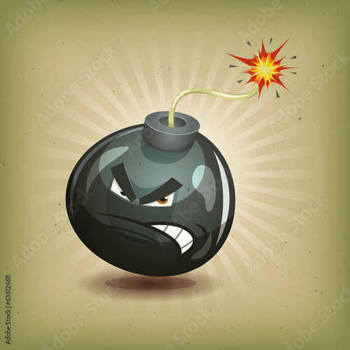Vintage Angry Bomb Character