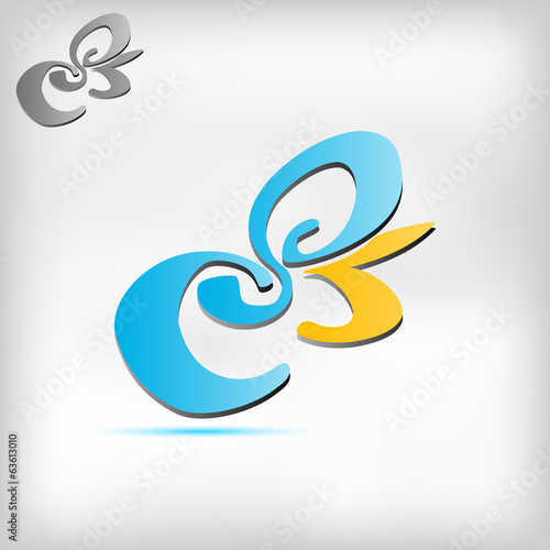 bright energetic vector icon logo design with example in shades