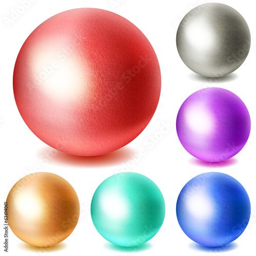 Set of multicolored spheres