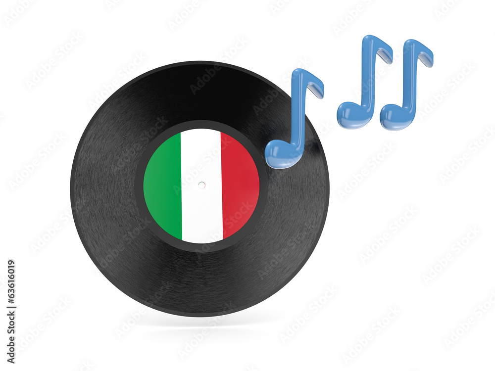 Vinyl disk with flag of italy Vinyl disk with flag of italy