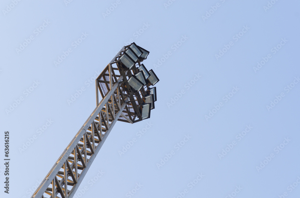light pole on blue sky background light pole on blue sky background