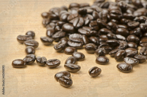 Coffee on grunge wooden background