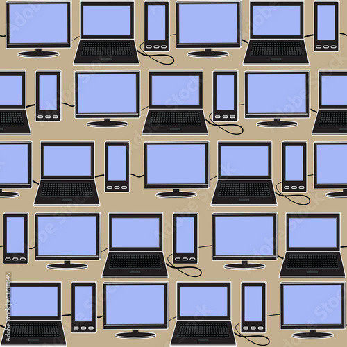 Technical social media background. Seamless pattern
