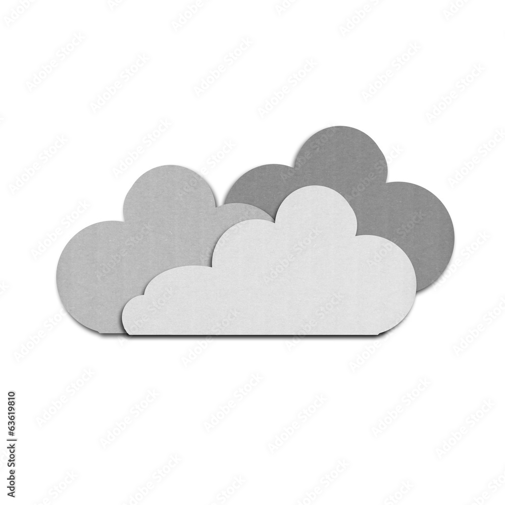 paper cut of rain clouds are thunderstorm is icon on white sky paper cut of rain clouds are thunderstorm is icon on white sky