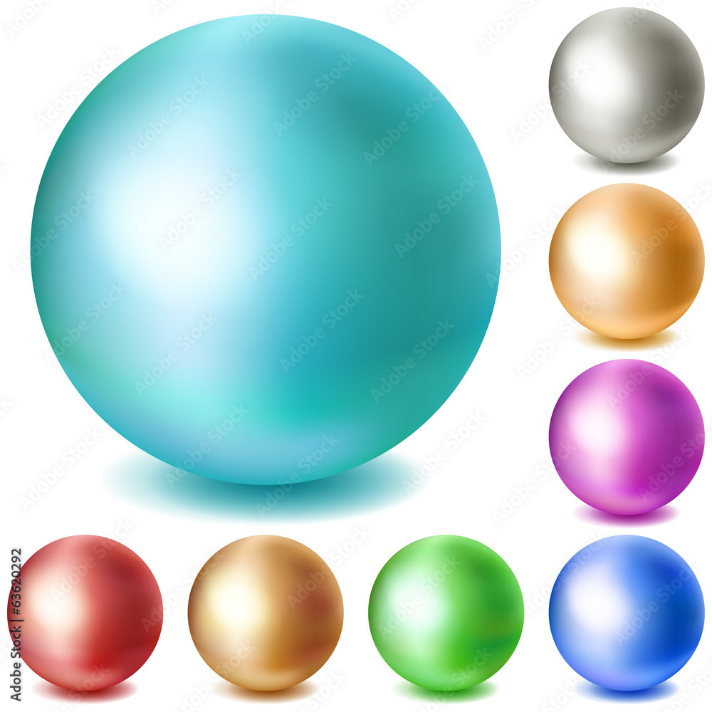 Set of multicolored matte spheres Set of multicolored matte spheres