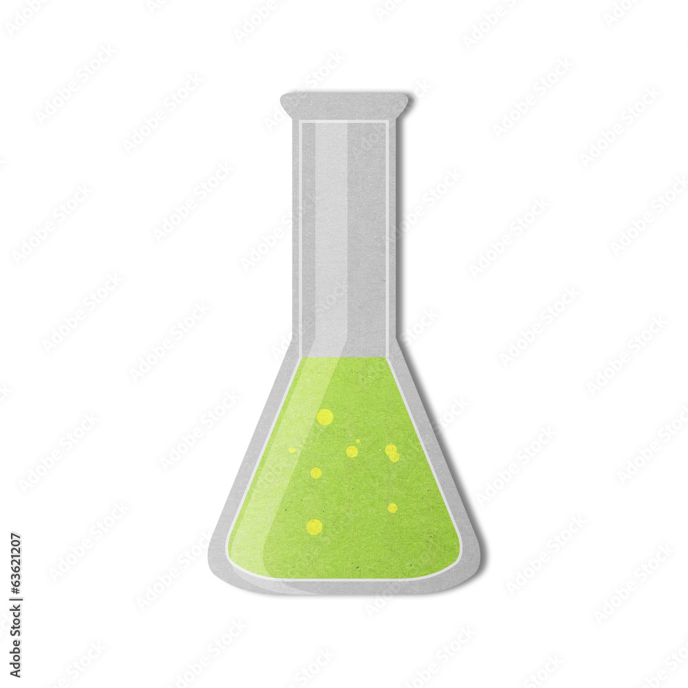 paper cut of chemical bottle in science lab is beaker icon paper cut of chemical bottle in science lab is beaker icon