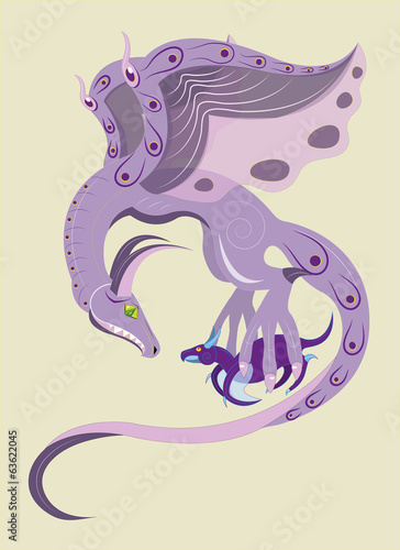 Violet dragon and it cub.