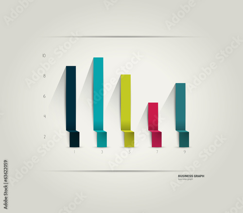 Example of business flat design graph.