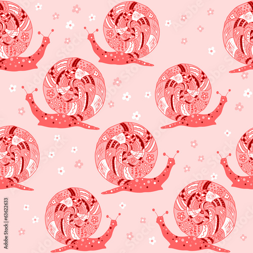 cute seamless snails