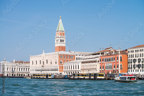 VENICE, ITALY - MAR 23, 2014: City view with landmarks and boats