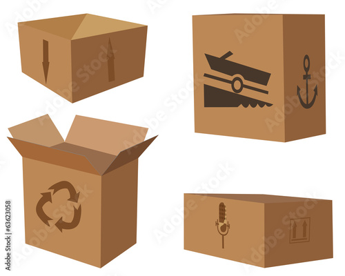 cardboard boxes