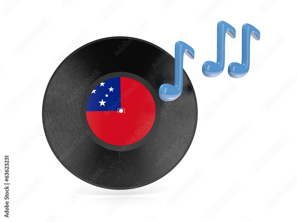 Vinyl disk with flag of samoa Vinyl disk with flag of samoa