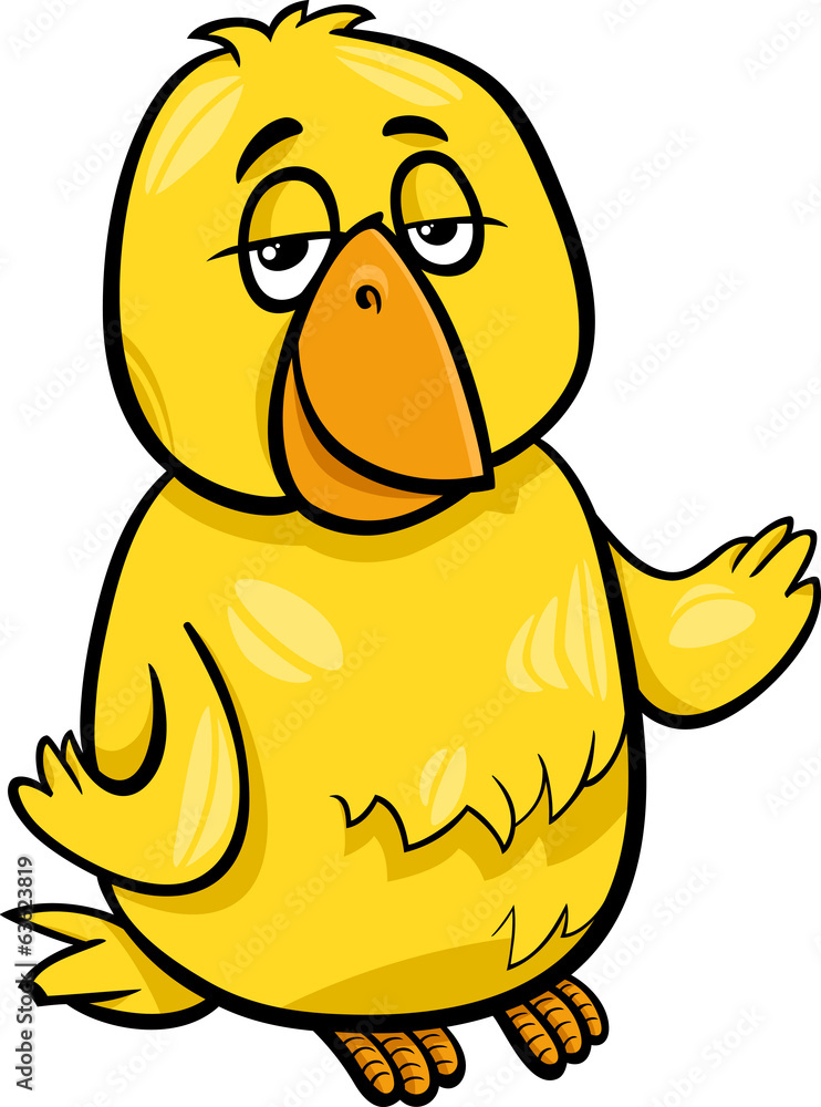 canary bird character cartoon illustration