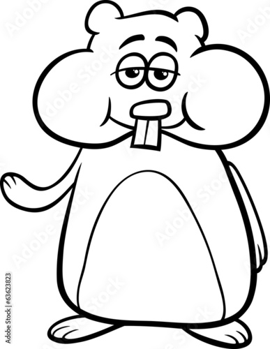 hamster cartoon coloring page