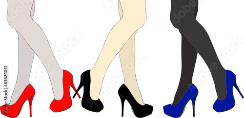Scarpe, gambe e calze di seta