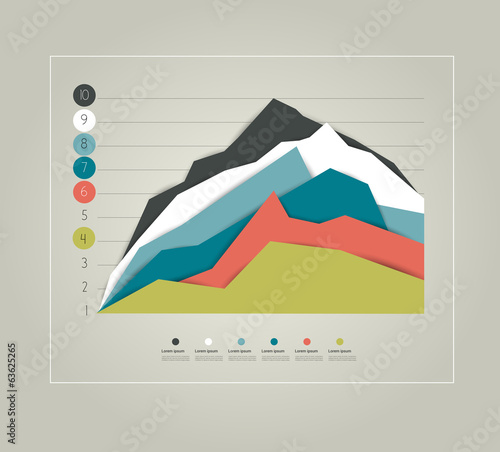 Exclusive business flat graph.