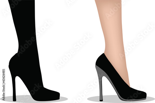 female legs with high heels