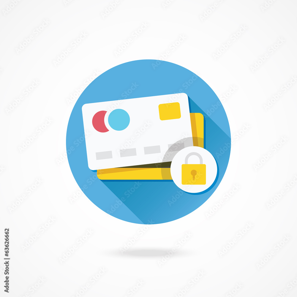 Vector Credit Card Protection Concept Icon Vector Credit Card Protection Concept Icon