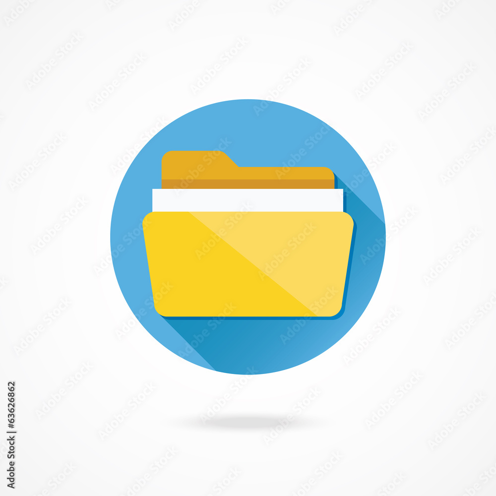 Vector Folder with Documents Icon Vector Folder with Documents Icon