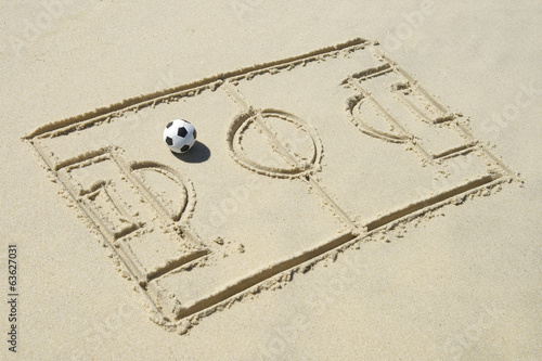 Football Soccer Pitch Line Drawing in Sand