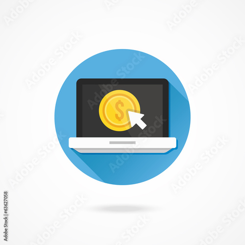 Vector Laptop Pay per Click Icon