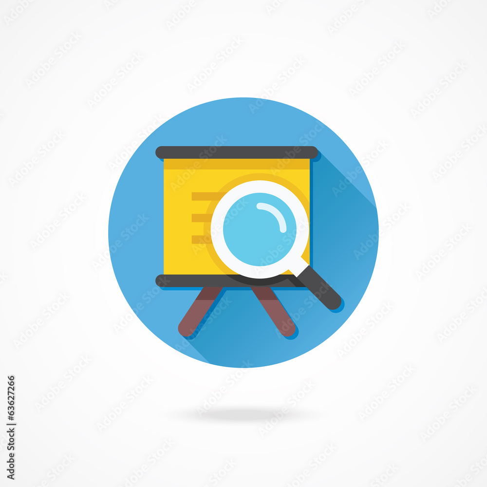 Vector Presentation Board and Magnifying Glass Icon Vector Presentation Board and Magnifying Glass Icon