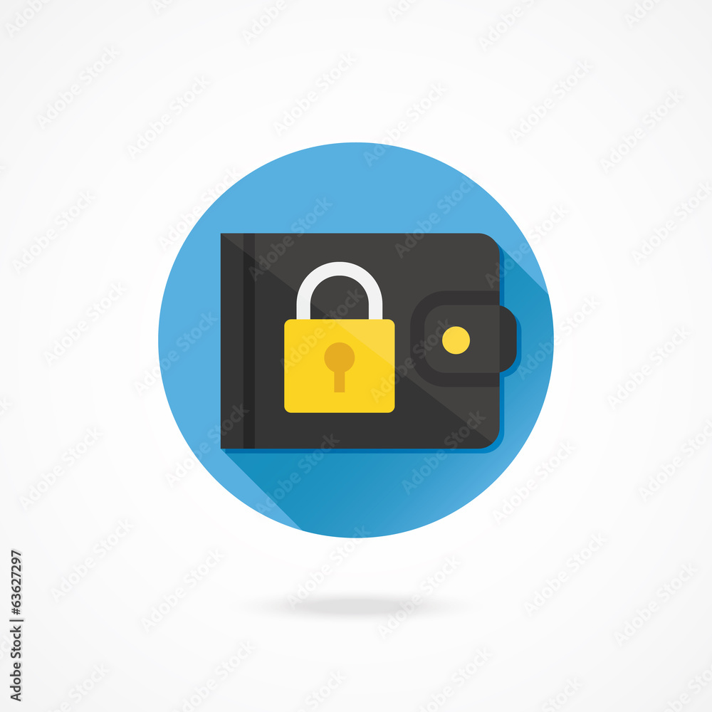Vector Protect Wallet Icon Protect Savings Concept Vector Protect Wallet Icon Protect Savings Concept