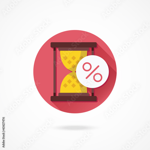 Vector Sand Hourglass and Percent Sign Icon