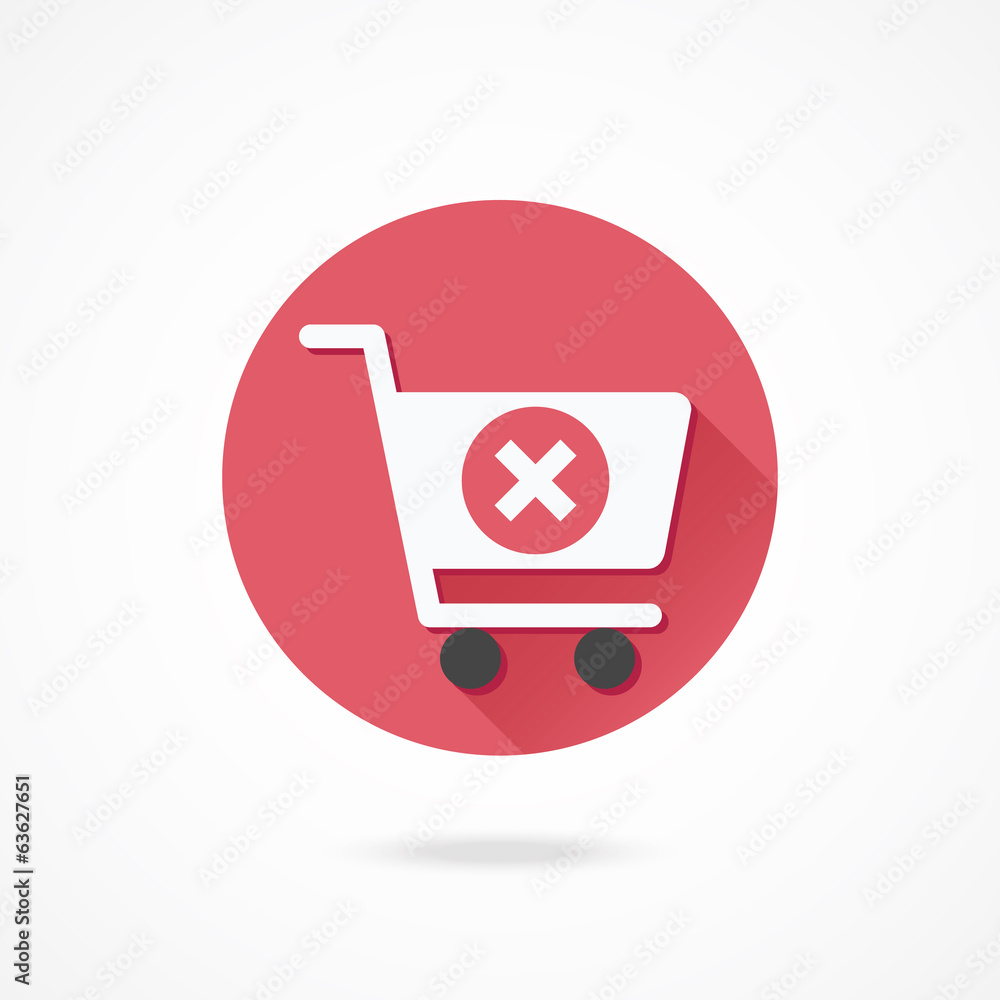 Vector Shopping Cart and X Mark Icon Vector Shopping Cart and X Mark Icon