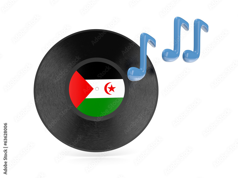 Vinyl disk with flag of western sahara Vinyl disk with flag of western sahara