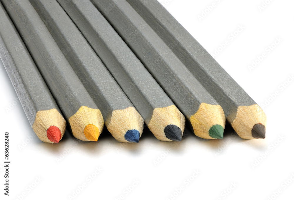 Colored pencils isolated on a white background Colored pencils isolated on a white background