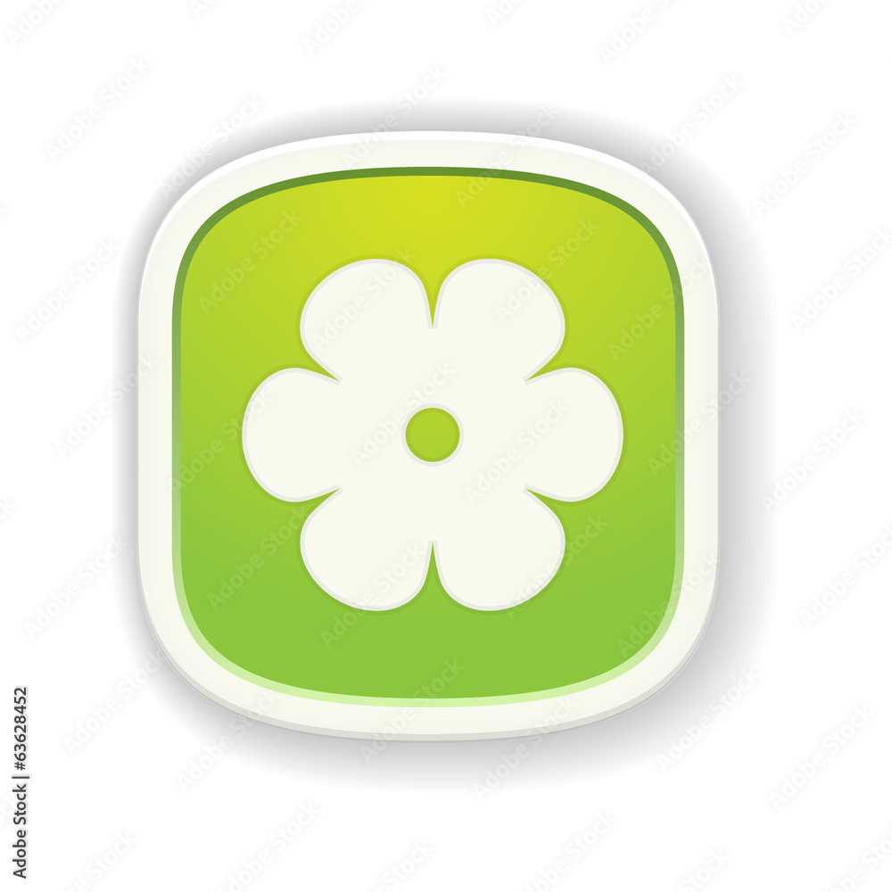 Fototapeta premium The button with flower icon
