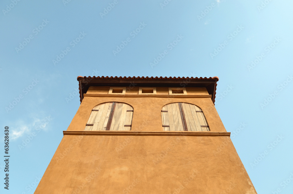 italian style building in red color