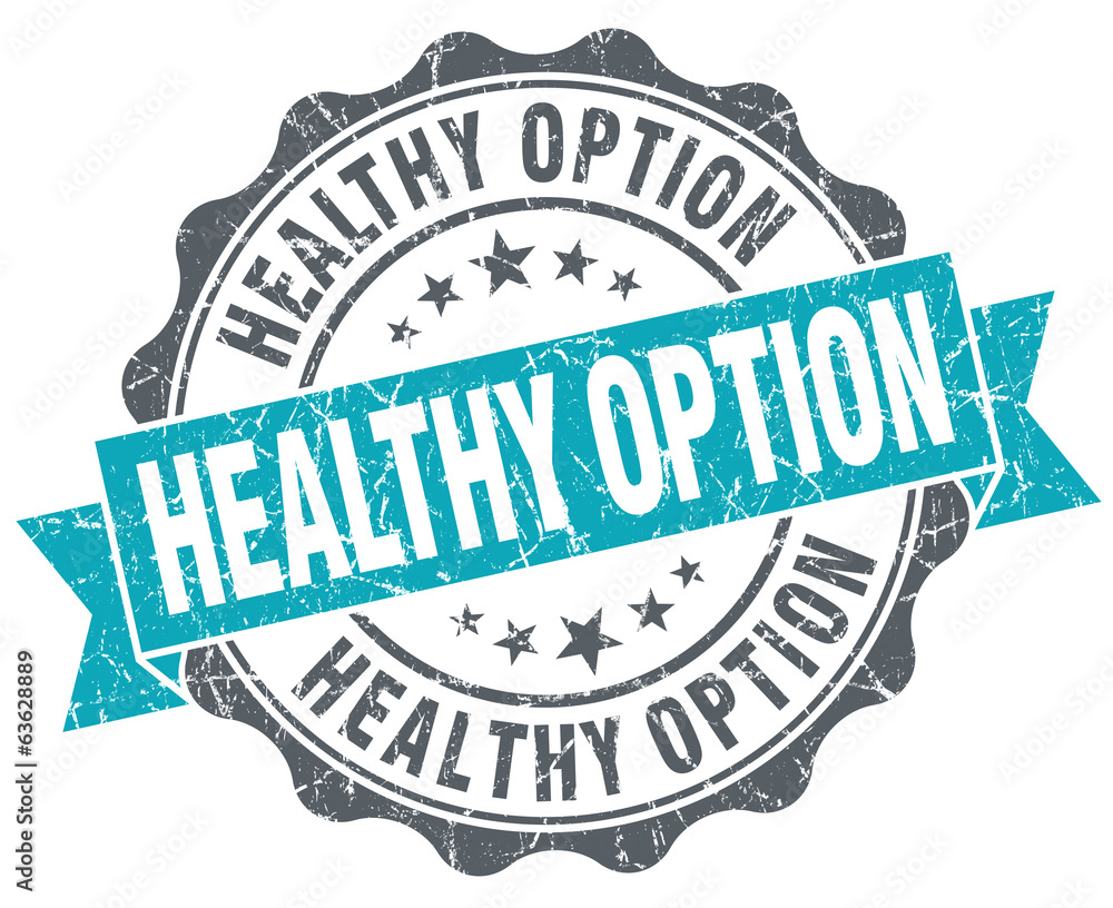 Fototapeta premium Healthy option turquoise grunge retro vintage isolated seal