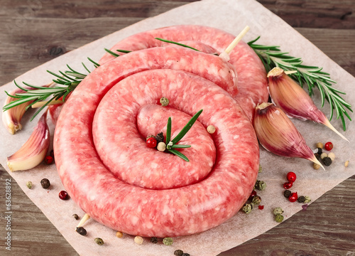 Fotografie raw sausage